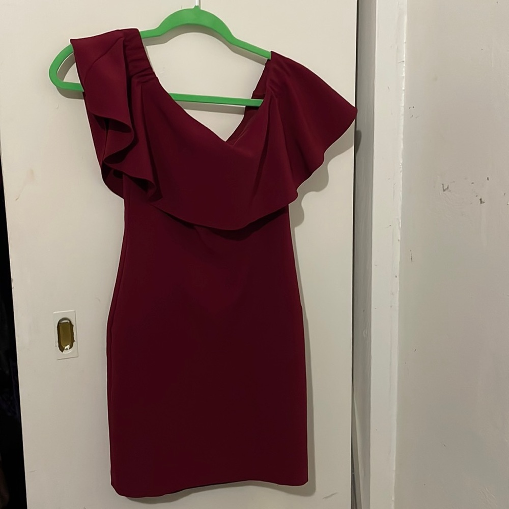 Deep Red off the shower dress